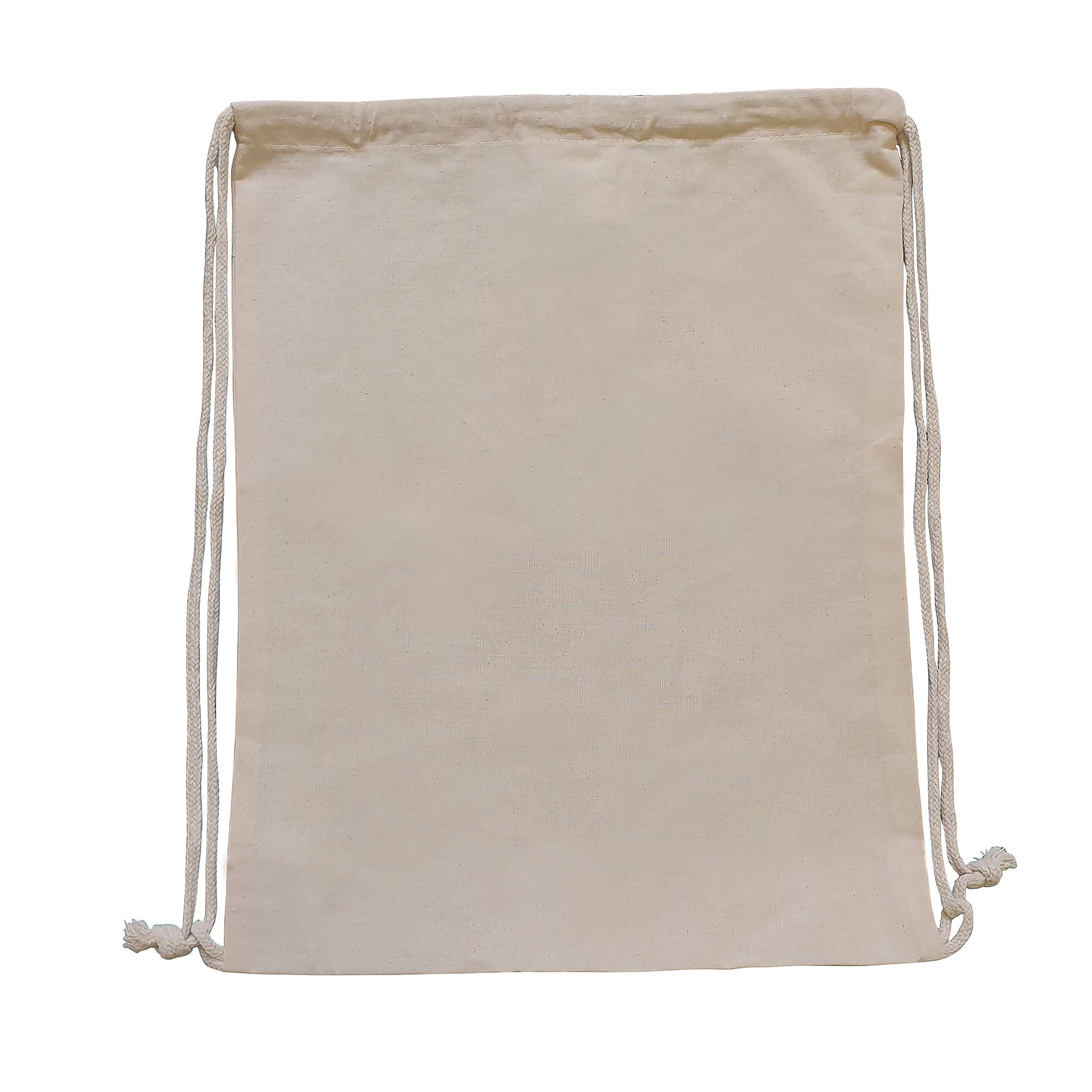 Bronta Mill Plain Cotton Drawstring Bags Rucksack Backpack Gym School PE Book Bag - Pack of 1