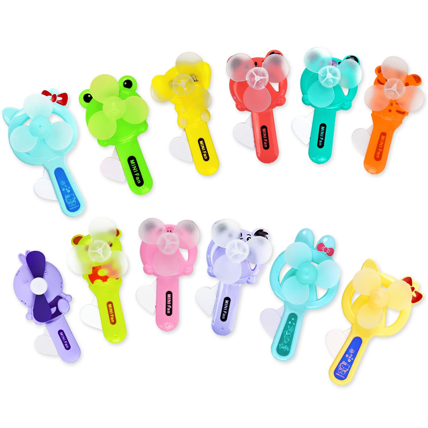 Vileafy 12 Summer Party Favors for Kids 8-12 Years Old -Cute Handheld Fans, Novelty Toys Manual Press Cooling Fans for Boys and Girls Outdoor