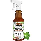 Mighty Mint Leather Cleaner and Conditioner, Plant-Based, Hydrating Spray to Clean and Protect Leather Items, Natural Peppermint Scent, 16oz