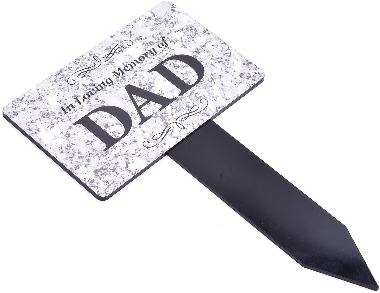 In Loving Memory of DAD Memorial - Granite Stone Effect Plaque On Stake, Grey and Black, SIZE: 150 mm w x 250 mm h (150 mm x 95 mm) - Image 3