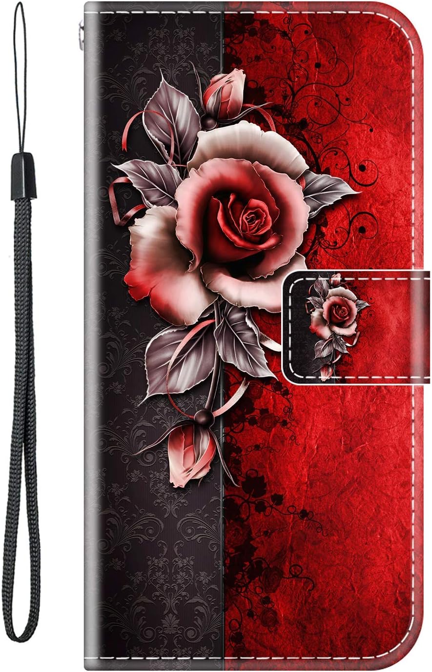 vingarshern Case for HTC Desire 828 Holster Inner Silicone Holder,Standing Magnetic Closure Protective PU Faux Leather Case Wallet for HTC Desire 828 Cover With Card Slots-(Rose)