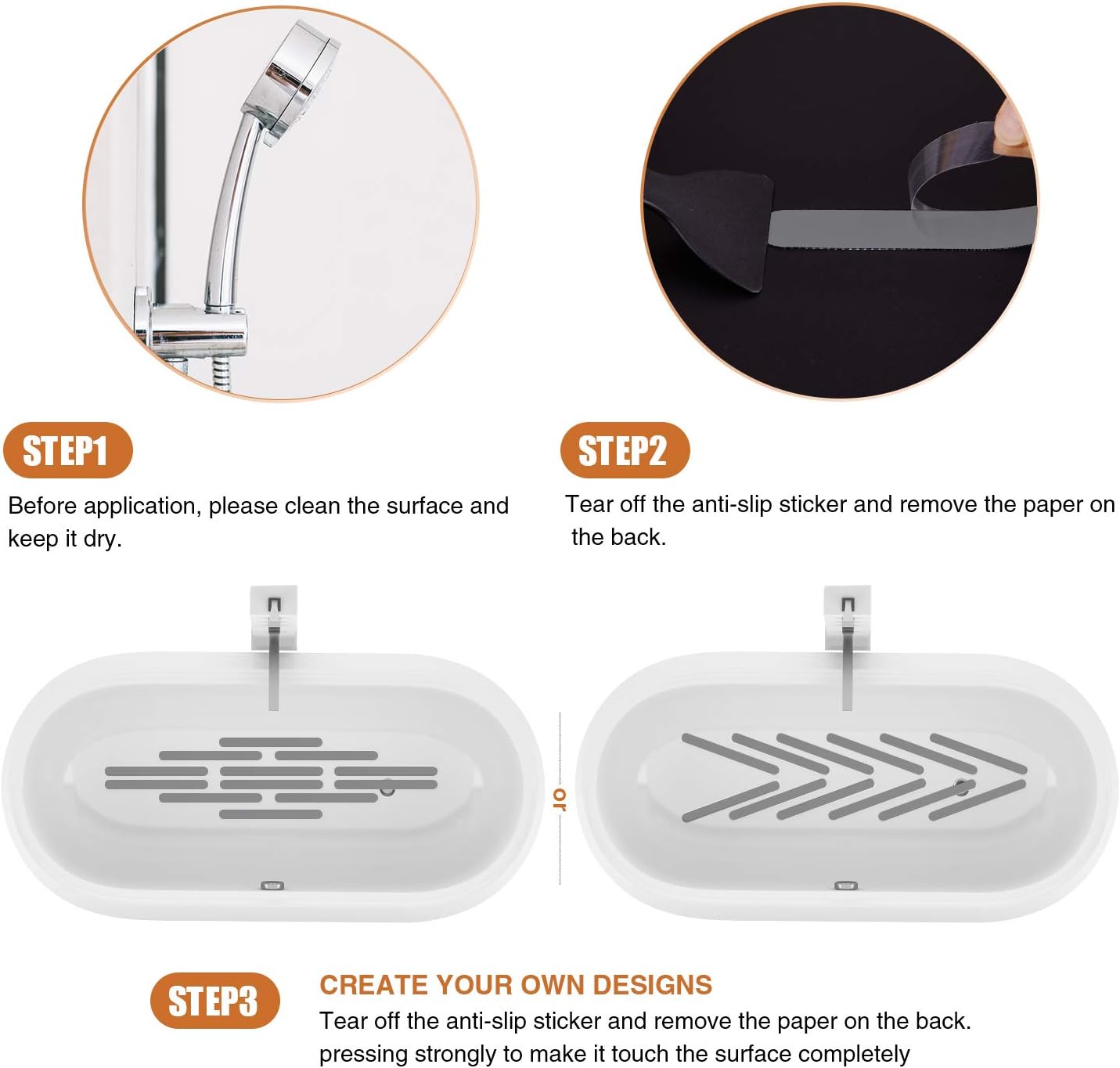 Secopad Non-Slip Bathtub Stickers Safety Bathroom Tubs Showers Treads Adhesive Decals Scraper (Gray): Home & Kitchen