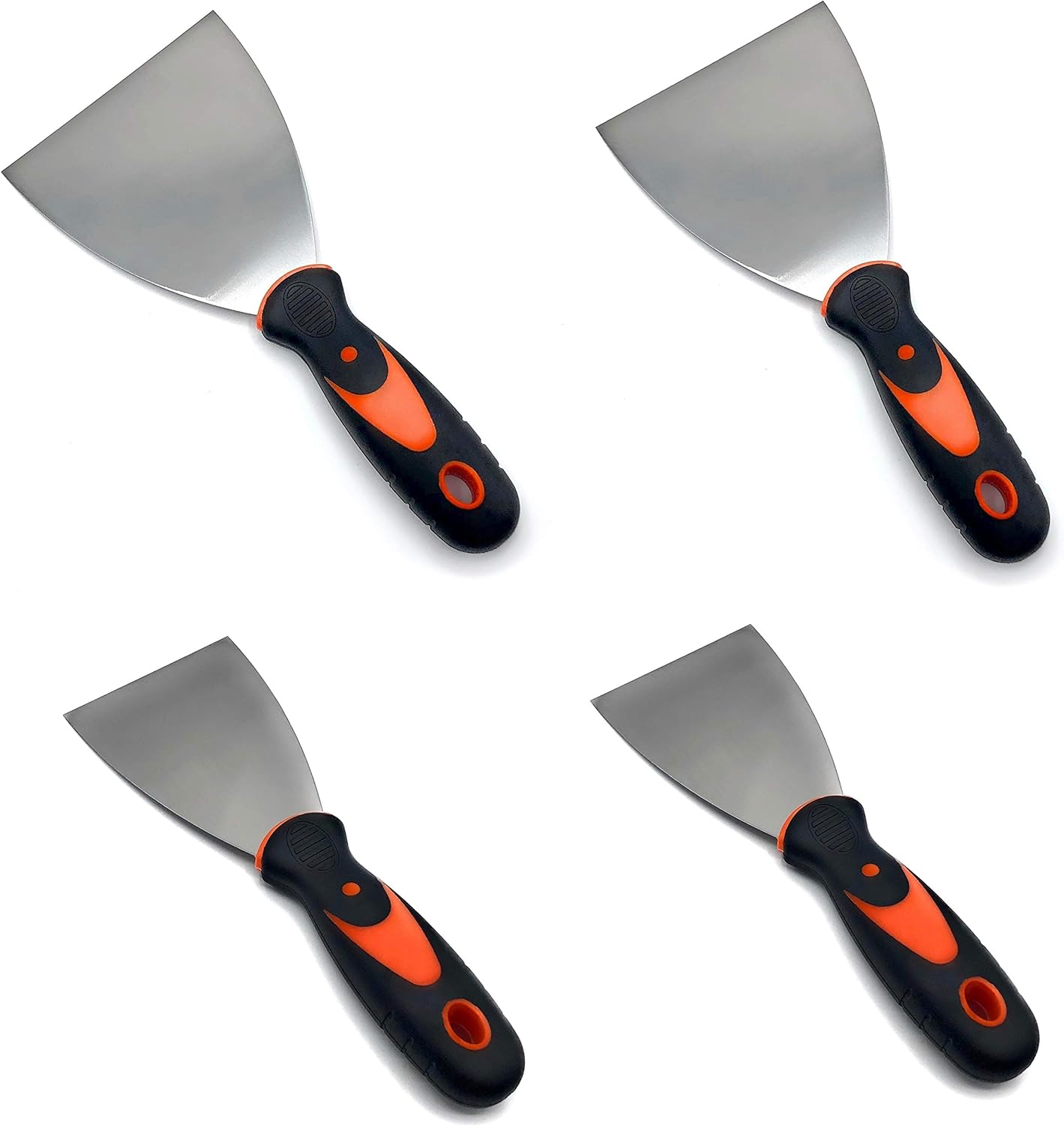 Deluxe Wallpaper Scraper Putty Knife (Pack of 4) Carbon Steel Blade
