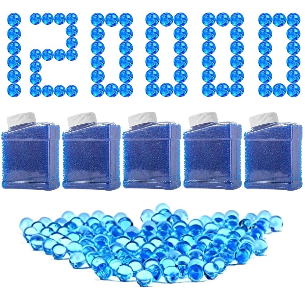 120000 Pcs Gel Blaster Ammo, 5 Pack Gel Gun Ammo, 7-8mm Gel Bullets, Gel Blaster Bullets, Refill Ammo for Gel Blaster Gun, Gel Ball Blaster, Electric Gel Ball Gun