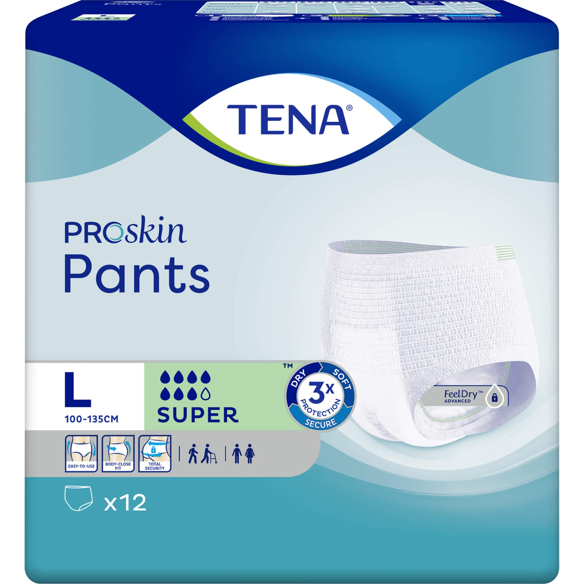 TENA Large Super Pants, 12 Pants