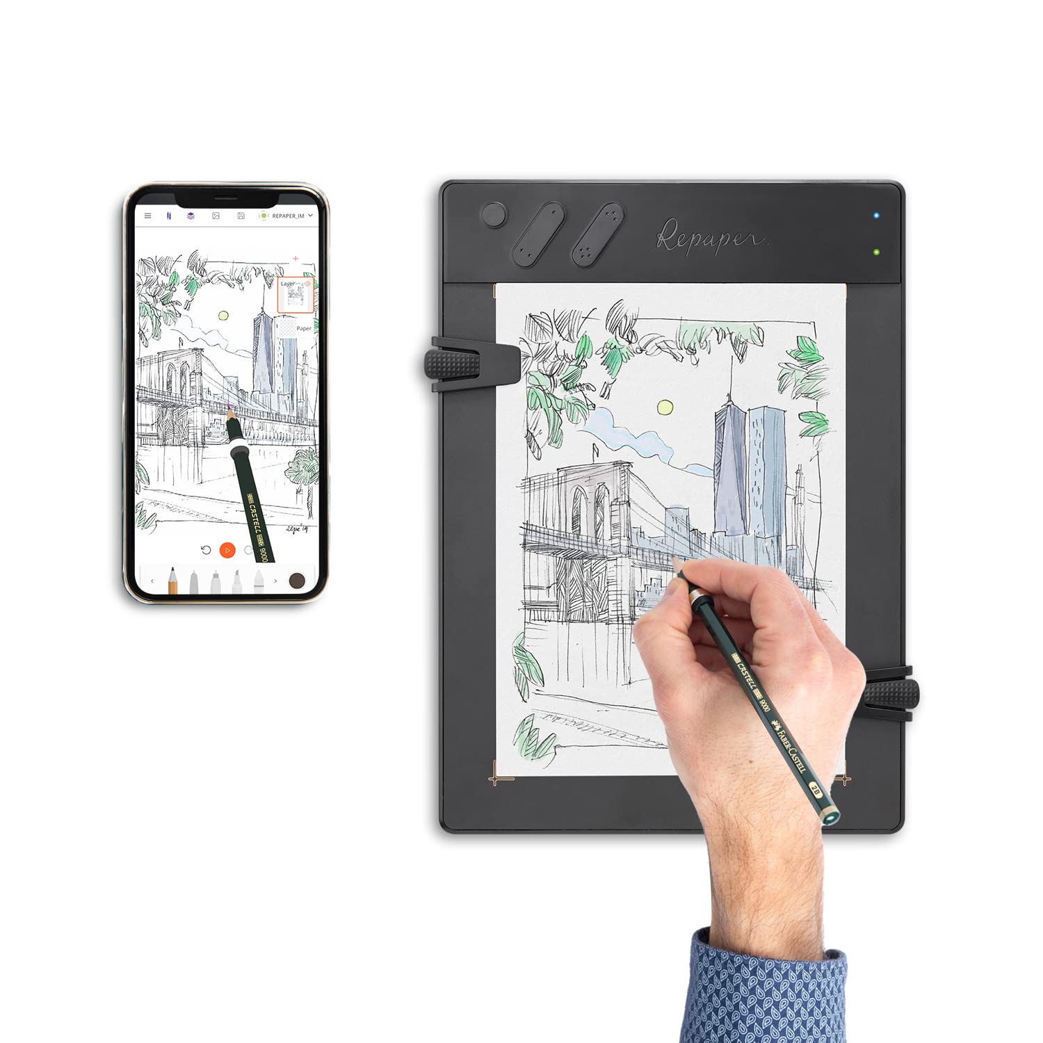 iskn TS3 E1 Repaper - Pencil & Paper Graphics Tablet with 8192 Pressure Levels - Faber-Castell Limited Edition, Black