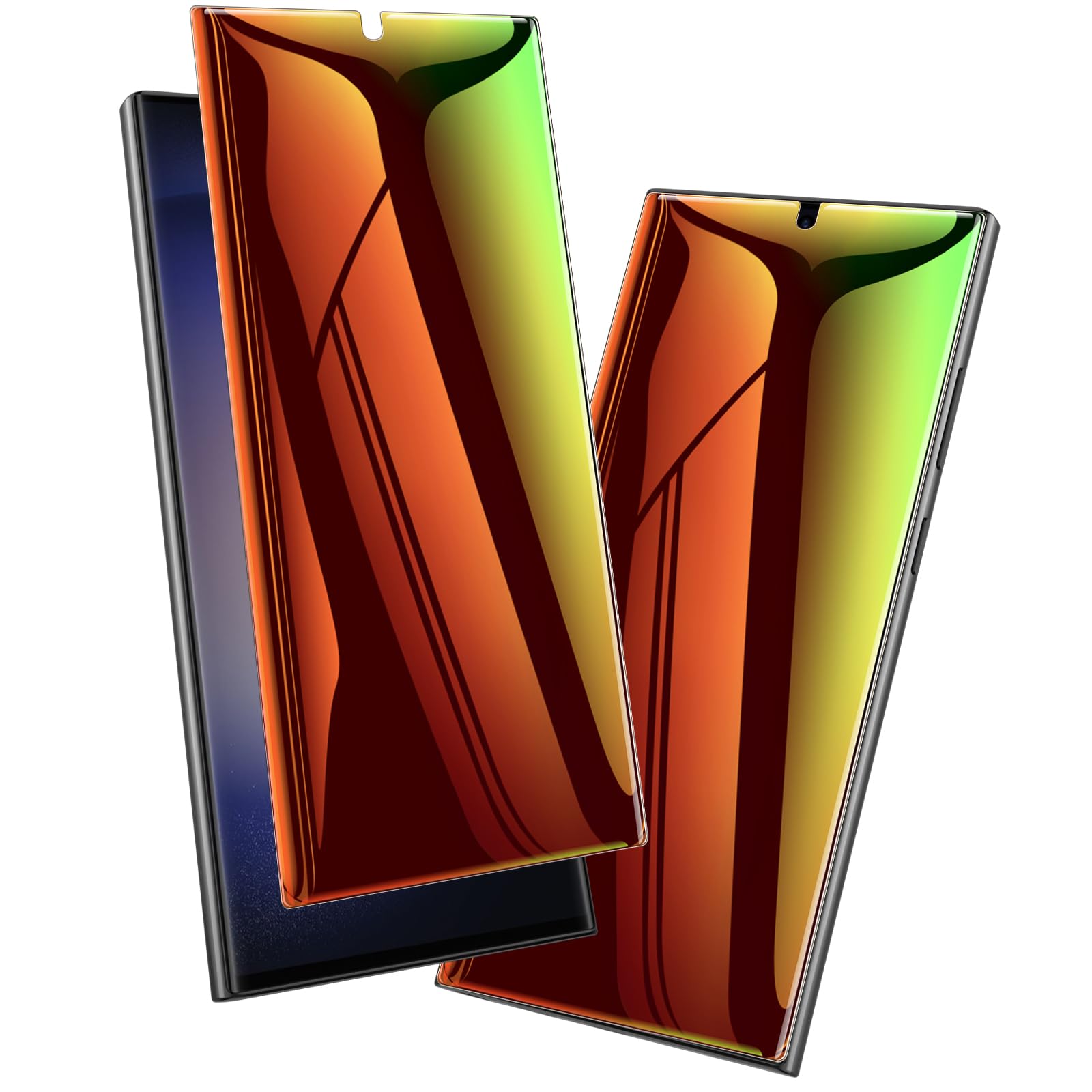 LYWHL 2 Pack for Samsung Galaxy S23 Ultra Privacy Screen Protector, Gradient Colorful Anti-Blue Light Anti-Spy Full Adhesive Flexible Film, Compatible Fingerprint Touch Sensitive 6.8”