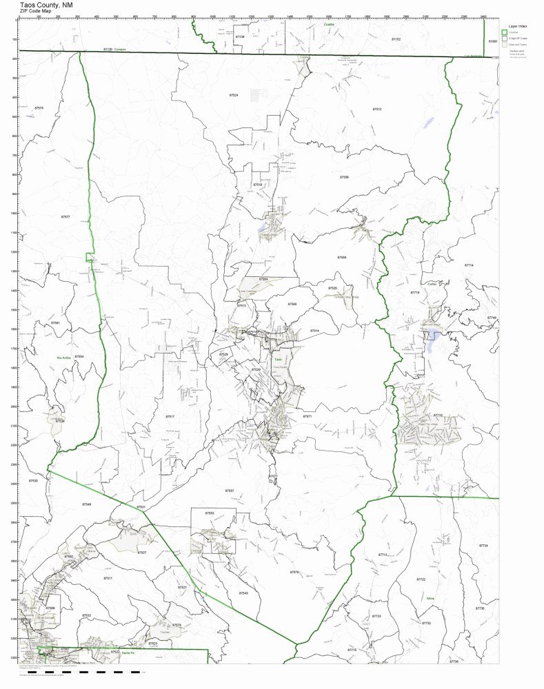Taos Zip Code Map Taos County, New Mexico Nm Zip Code Map Not Laminated: Amazon.com: Office  Products