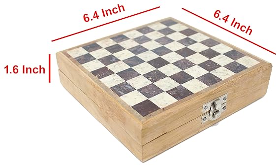 Bridge2shopping Marble Carved Chess Board Set with Natural Stone Piece, 6.4 Inch