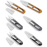 HAN-LBG 6 Pack Thread Snips with Hard Covers - 4.3" Small Sewing Scissors | 420 Stainless Steel Thread Cutters for DIY, Quilting, Embroidery, Yarn, Crocheting, Flower, Bud Trimming &amp; Bonsai Pruning