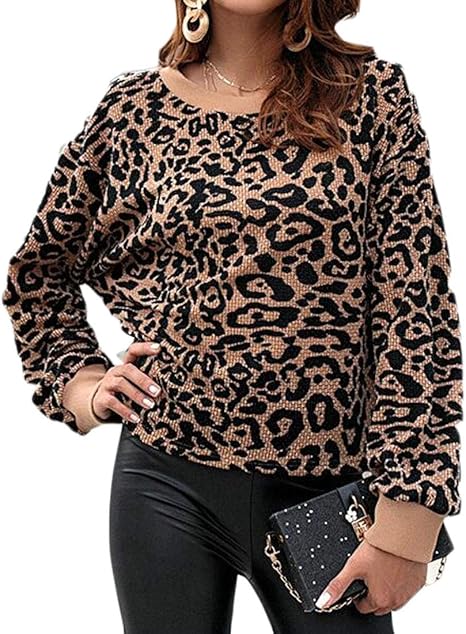 leopard print batwing top