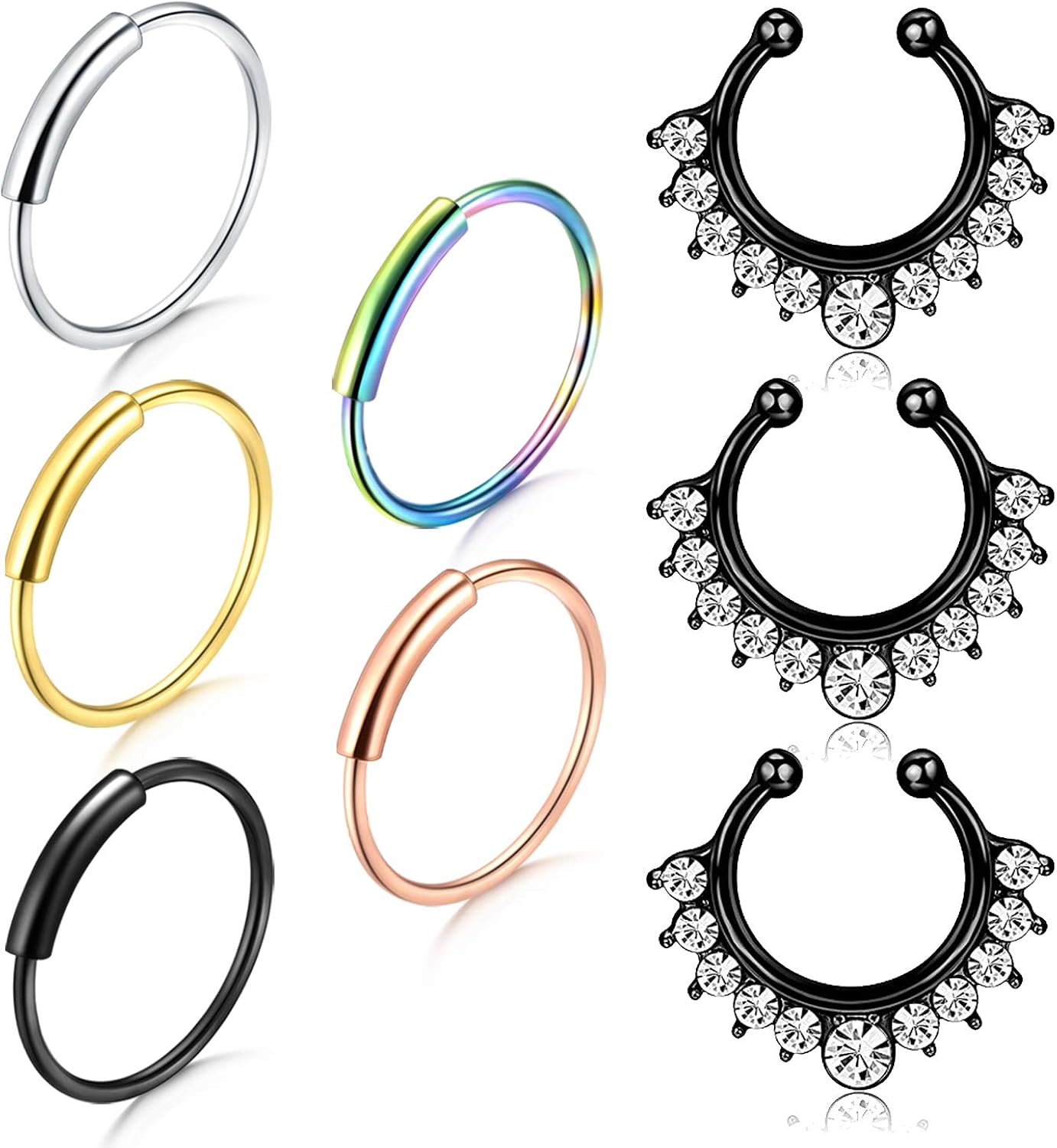 AVYRING Setum Piercing Jewellery Nose Hoop Rings Helix Tragus Cartilage Earrings for Women Men Ear Piercing