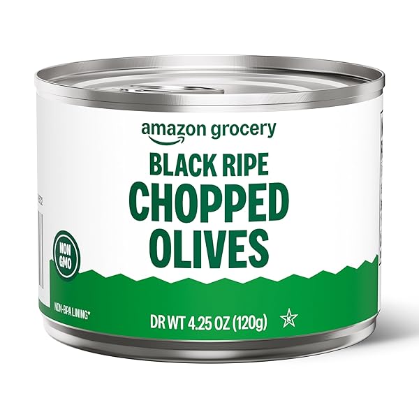 AMAZON GROCERY, BLACK RIPE CHOPPED OLIVES, 4.25 OZ