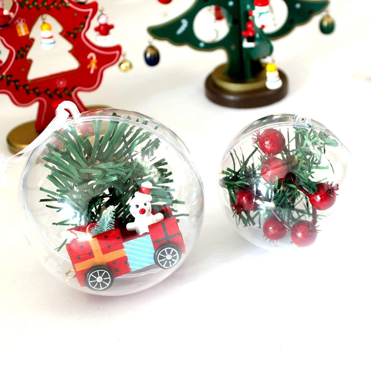 Pack of 12 StillCool Clear Ornaments Plastic Fillable Ball Christmas