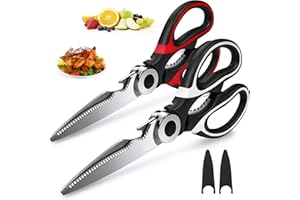 FAROPS Kitchen Scissor For General Use 2-Packs,Heavy Duty Kitchen Raptor Meat Shears,Dishwasher Safe Cooking Scissors, Stainless Steel Multi-function Scissors For Food,Chicken,Poultry, Fish, Pizza,Herbs