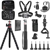 NEEWER Basics 16 in 1 Accessories Kit Compatible with DJI OSMO Pocket 3, Mini Tripod Selfie Stick Chest Strap Magnetic Neck Mount Extension Adapter Mountaineering Cycling Dual Cam Vlog, GP-52