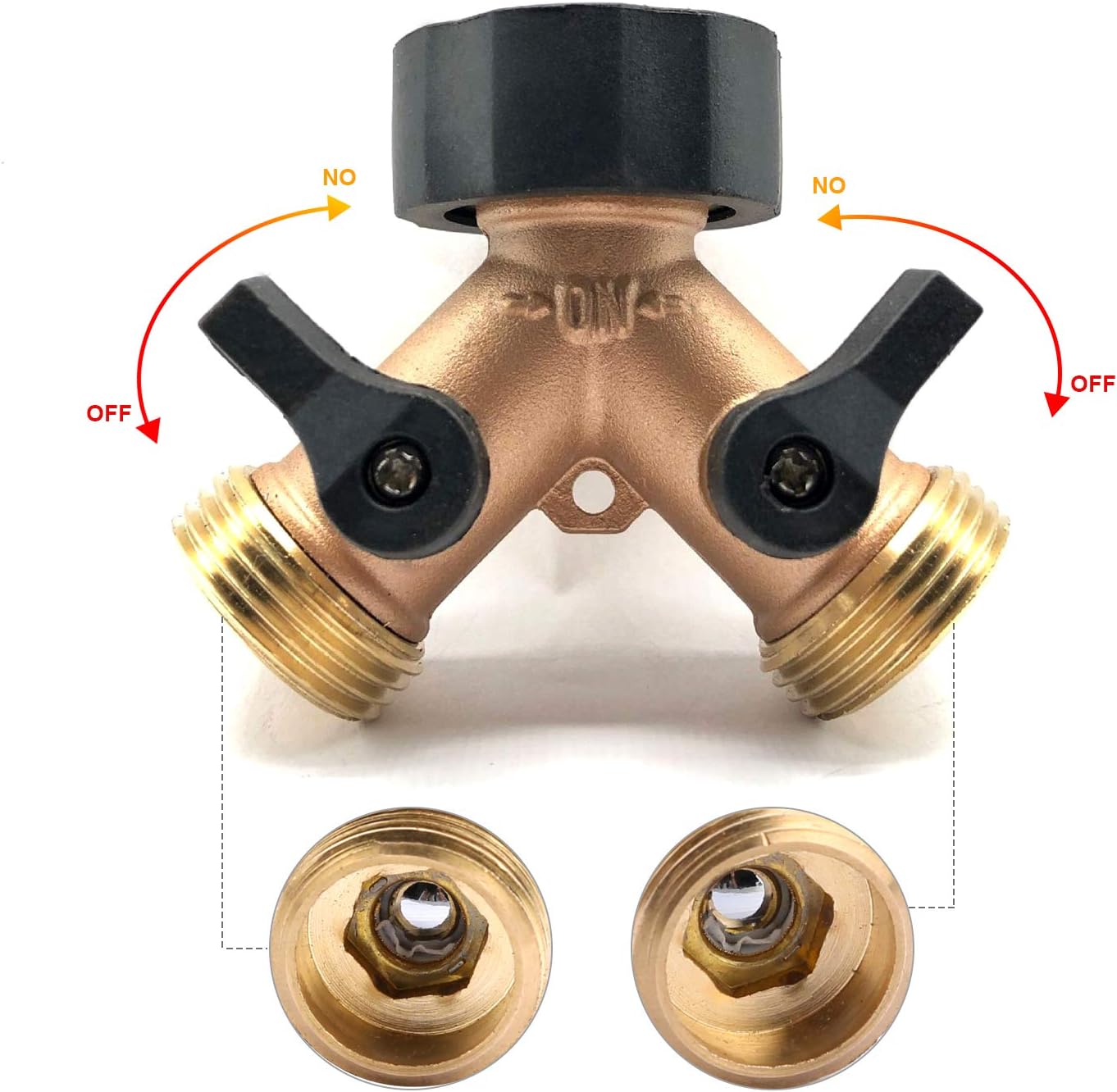 Hose Tap Splitter 2 Way Y Shape 3/4 European Standard Thread, with