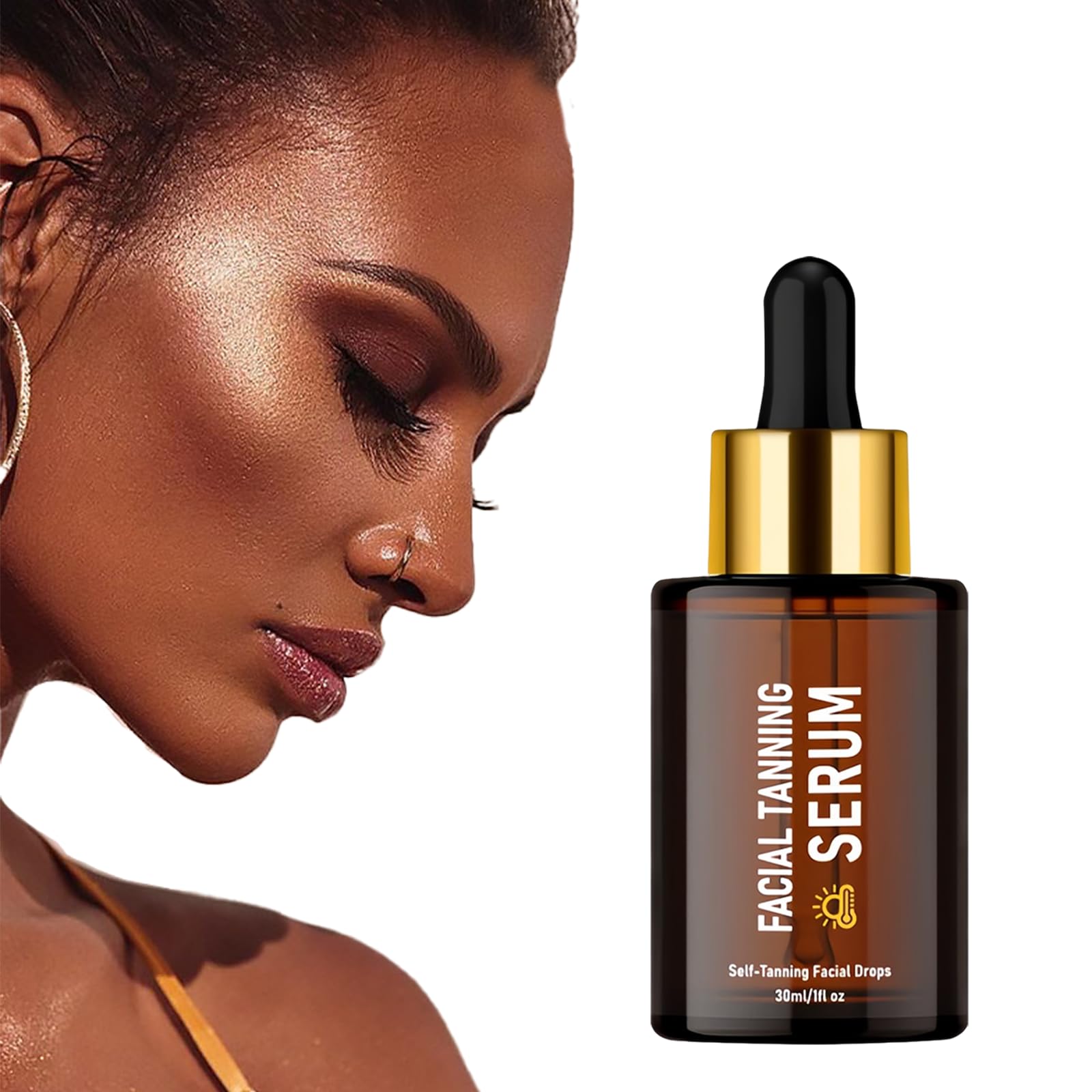 Self Tanning Face Drops, Tanning Serum to Add to Moisturizer and Lotion for Custom Face Tan, Bronzing Body Face Tanning Drops for Natural Glow, Cruelty Free & Vegan, 30ml