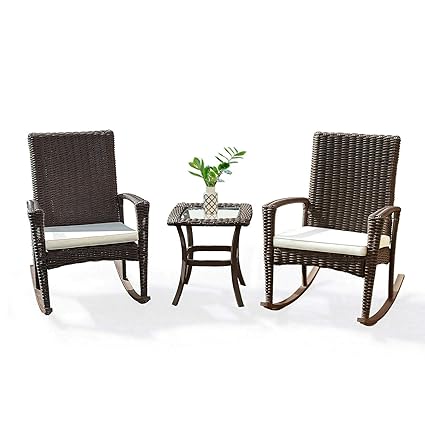 Amazon Com Fdsale 3 Pcs Rattan Chair Wicker Coffee Table