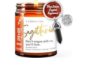 WAX & WIT Sagittarius Gifts for Women, Zodiac Gifts for Women, Astrology Gifts for Women, Zodiac Candles, Sagittarius Candle, November Birthday Gifts for Women, December Birthday Gifts for Women - 9oz