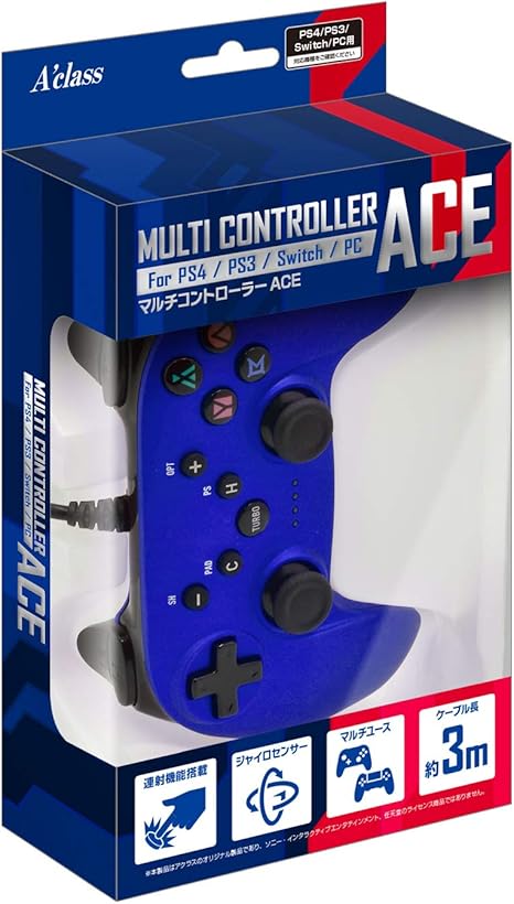 Ps4 Ps3 Switch Pc対応 マルチコントローラーace メタルブルー Amazon Co Uk Pc Video Games