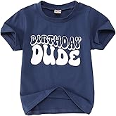 KEKEMI Toddler Boy Birthday Dude Graphic Shirt Baby Boys Funny Letter Print T-Shirt 1st 2nd 3rd 4th 5th B-Day Party Tee Tops