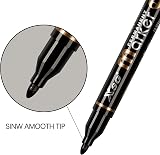 ABEIER Black Permanent Marker Pens Bullet Tip 6-Count for Wood Stone Plastic view 3