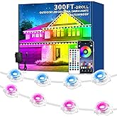 Rroetxi 300FT Permanent Outdoor Lights, IP67 Waterproof LED Lights, App/Remote Control Outside Light, Permanent Christmas Lights for House Christmas Party Festival Decoration (2 Rolls, 150 FT)