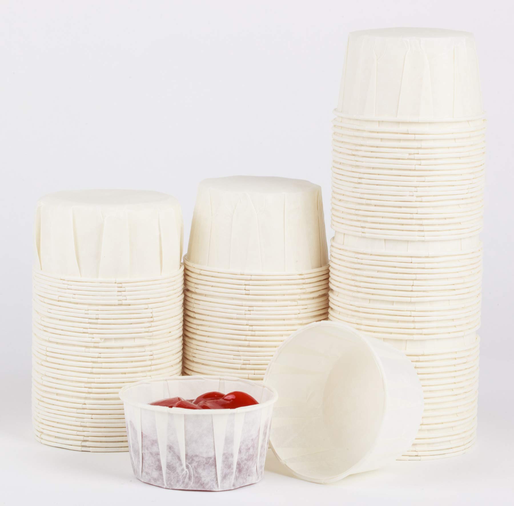 Photo 1 of Golden Apple, 4oz-120ct White Paper Souffle Portion Cups for Measuring, Medicine, Samples, Jello Shots,Harvest Paper. Compostable Souffle, Portion Cup