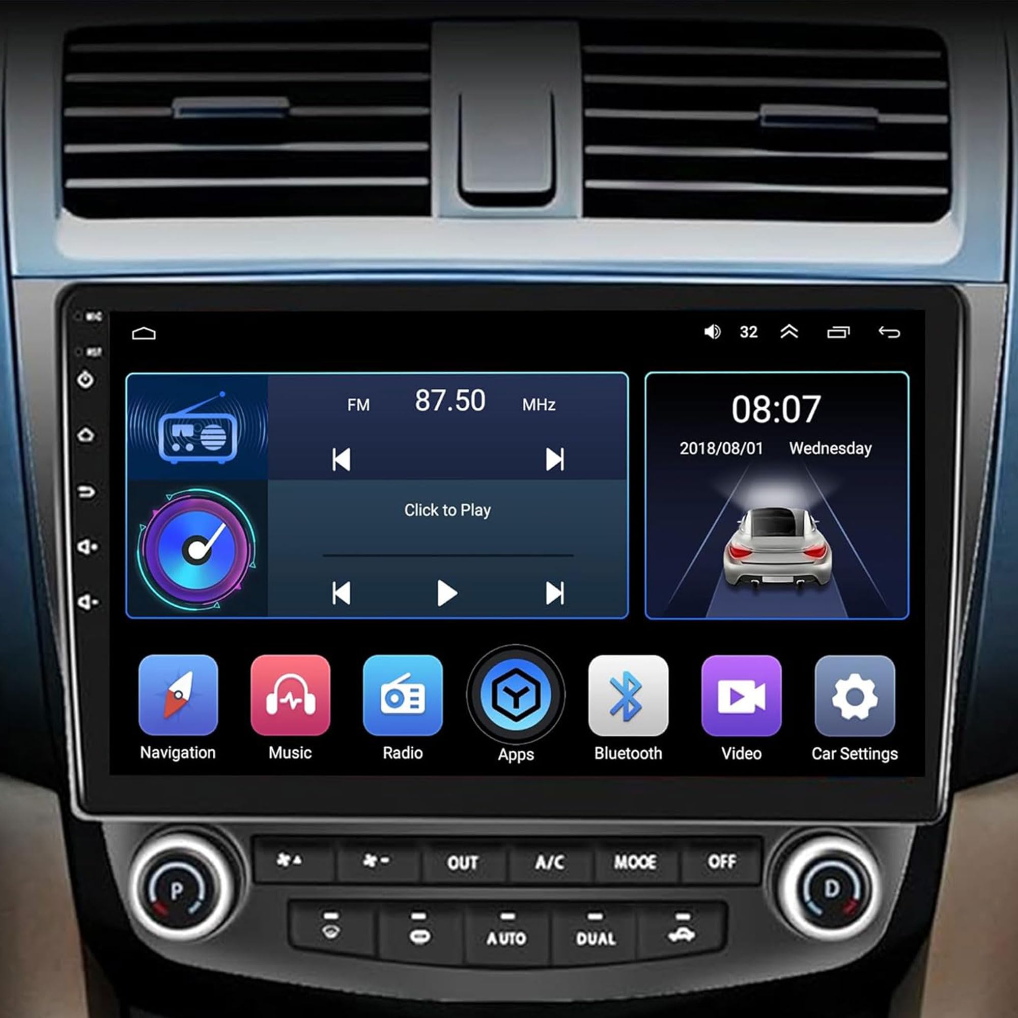 Photo 1 of [4+64G] Android 13 Car Stereo with Wireless Apple Carplay & Android Auto for Honda Accord 7th 2003-2007 10.1" Touchscreen Radio Upgrade with AHD Camera,GPS Navigation,SWC,WiFi,FM,Bluetooth