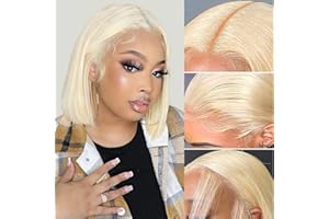 EAGERA Blonde Lace Front Wig Human Hair Blonde Bob Lace Front Wig Human Hair 13X4 613 Bob Wig Human Hair Pre Plucked With Baby Hair 150% 12 inch