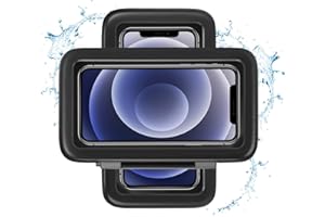 KUNSLUCK Shower Phone Holder Waterproof, 480° Rotation Shower Phone Mount, Anti-Fog HD Sensitive Touch Screen Phone Holder for Shower, Bathtub, Compatible with 4.7" - 6.8" Cell Phones (Classic Black)