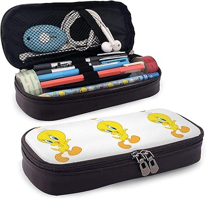 Amazon かわいい トゥイーティー 大容量 おしゃれ 高校生 中学生 小学生 防水 耐久性 多機能 文房具ボックス 収納ポーチ男女兼用ファッショナブル 鉛筆のサック 筆箱 韓国 シンプル Pu 革 かわいい ペンケース 文房具 オフィス用品