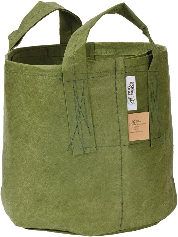 Root Pouch Non-Degradable Reusable Grow Bag, 5-Gallon with Handles (Green)