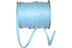 Reliant Ribbon Paper Raffia Ribbon, 1/4 Inch X 100 Yards, Light Blue