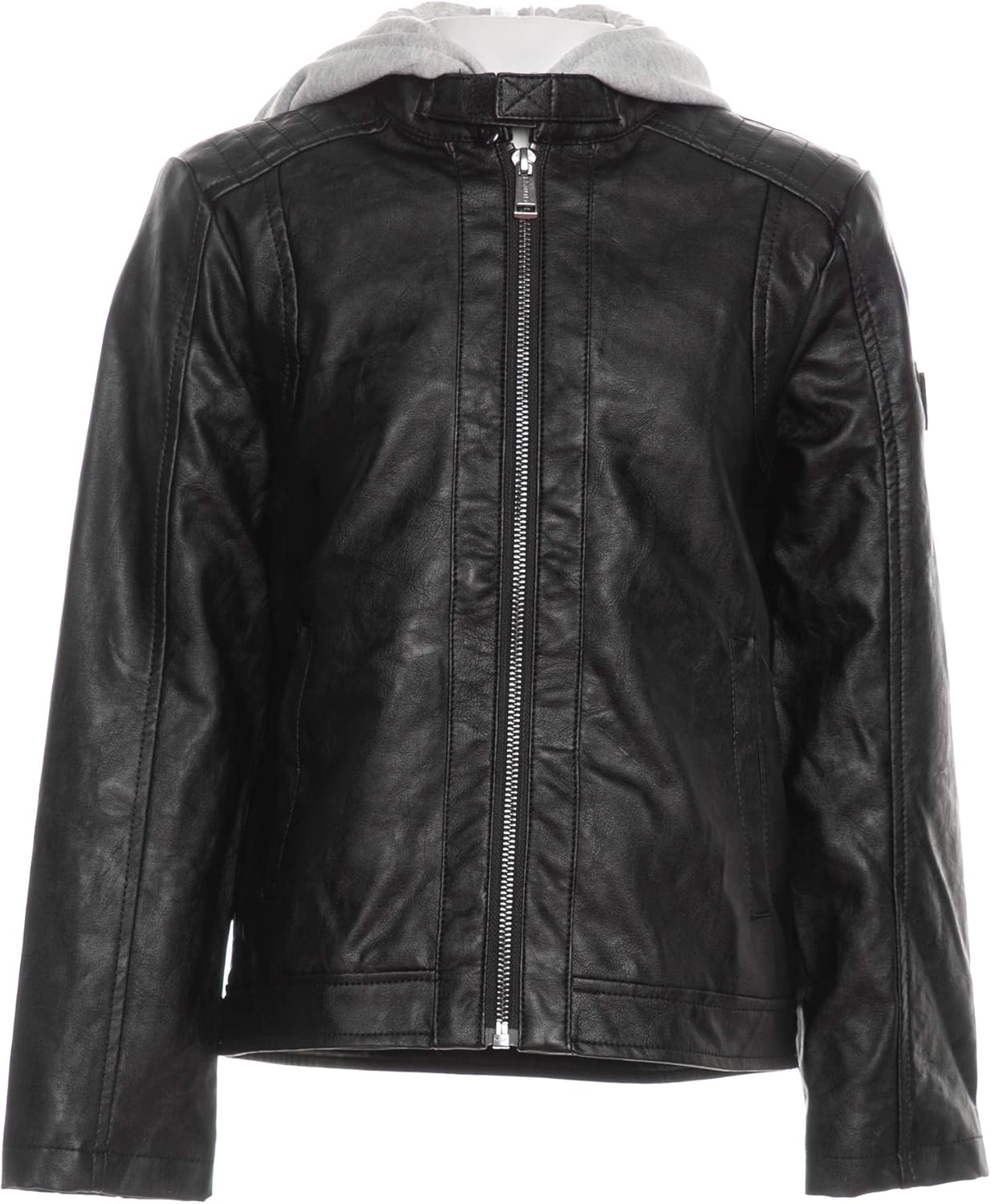 black leather guess jacket