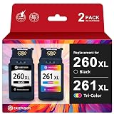 EaseFusion 260XL 261XL Replacement for Canon 260 and 261 Ink Cartridges PG-260 CL-261 Compatible with Canon Pixma TS6420a TS6420 TS6400 TR7020a TS5320 TR7000 TS5300 TR7020 Printer Ink Cartridges