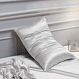NTBAY Silk Satin Pillowcases 2 Pack 50x90 cm Envelope Closure Silver Grey view 6