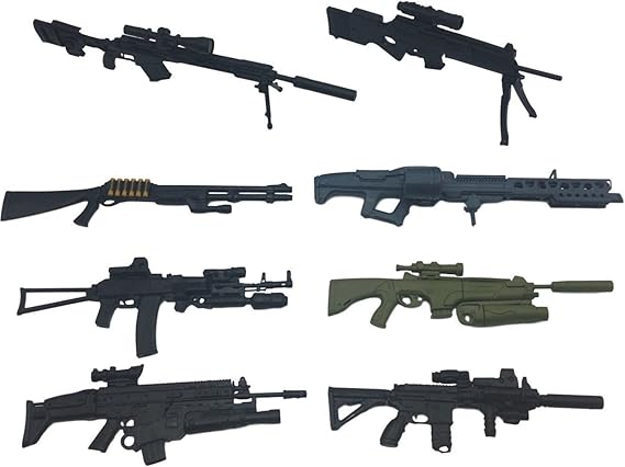 Amazon 1 6スケール 組立式 武器模型 8種類 ライフル マシンガン Bタイプ ケース付 プラモデル 通販