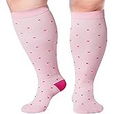 Abodhu Plus Size Compression Socks for Women& Men 15-20mmHg Wide Calf Knee High Socks