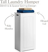 CHRISTOW White Laundry Box Wooden Bathroom Storage Cabinet 90cm H view 3