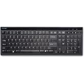 Kensington Slim Type Wired Keyboard (K72357USA),Black | Quiet scissor switch action like a laptop deck, one touch email and media hot keys, tilt legs, driver free setup