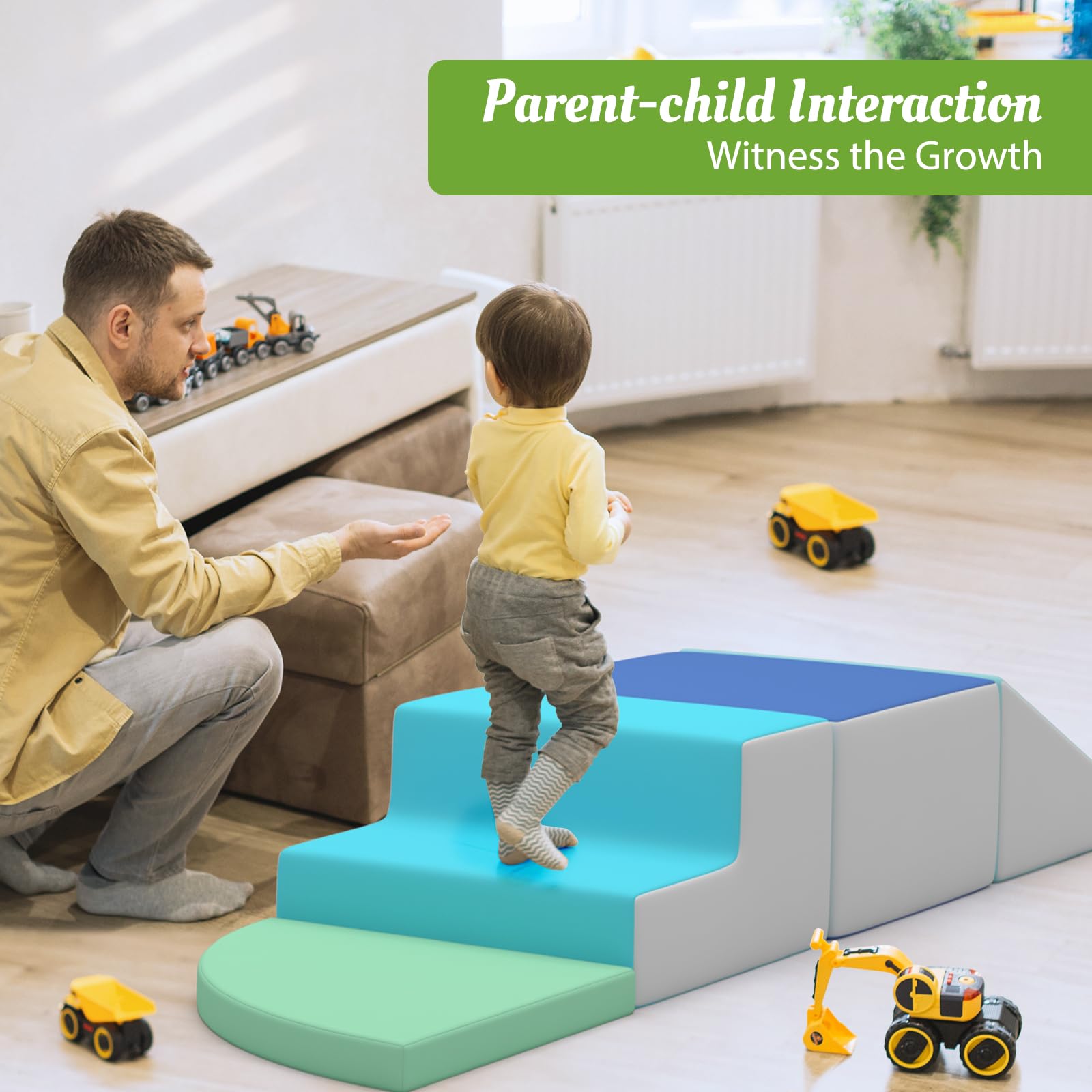 Go Beyond Foam Climbing Blocks for Toddlers, 4Piece Climbing Toys for