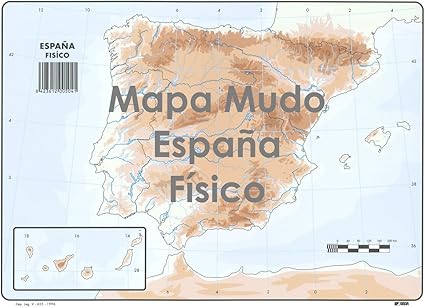 Mapa Mudo SELVI Color Din-A4 España Físico, Caja x50: Amazon.es: Oficina y papelería