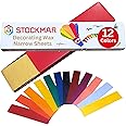 Stockmar Decorating Beeswax Narrow Sheets - Box of 12 Assorted Color Sheets of Modeling Beeswax for Candle Making Kit, DIY Crafts for Adults, Stocking Stuffers for Kids, Teens at Home Or School