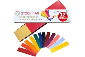 Stockmar Decorative Beeswax Sheets – 12 Assorted Colors for Candle Decorating, DIY Craft Projects, Wax Modeling, Handmade Crafts, Art Supplies, Scrapbooking, Holiday Decorations