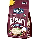 Lundberg Organic Basmati Rice - Regenerative Organic Certified Long Grain White Rice, Fluffy & Aromatic, Gluten Free, Reseala
