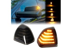 Smoked Lens LED Side Mirror Sequential Turn Signal Lights for 2010-2018 Dodge Ram 1500 2500 3500 4500 5500 Truck, Dynamic Tow