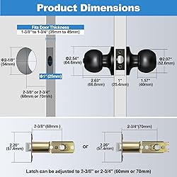 BESTTEN 4 Pack Door Knob with Lock and Key, Keyed
