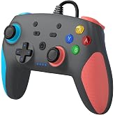 Akalyptra Wired Pro Controller for Switch 2/1/PC, Hall Effect Joysticks Gaming Controller with 2 Back Buttons Support Remap/Programmable, Motion Gyro Control, Cool RGB Light, 3.5mm Audio Jack, Dual Vibration(Black)